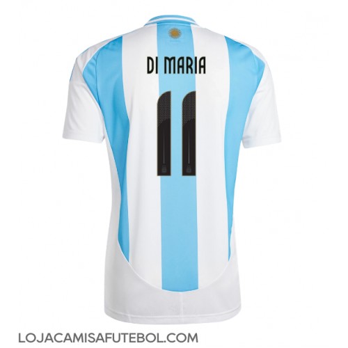 Camisa de Futebol Argentina Angel Di Maria #11 Equipamento Principal Copa America 2024 Manga Curta